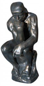 Rodin Le Penseur de Skulptur, Farbe Bronze, 14 cm