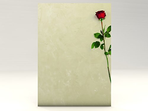Motivpapier Rote Rose, 100 Blatt Motivpapier DIN A4, 90g/qm