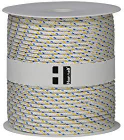 Hummelt® Cuerda de poliéster 4mm 100m blanco/azul/amarillo en rollo