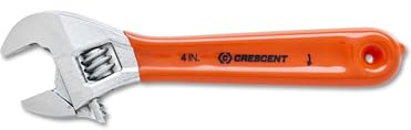 Crescent AC24CVS 4 Inch Hex Jaw Cushion Grip Chrome-Finished Adjustable Wrench with Lanyard Hole