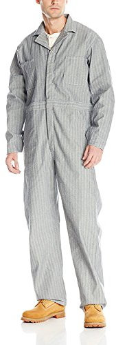 Red Kap Herren-Overall aus Baumwolle mit Druckknöpfen vorne, Herringbone, 58