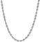 NYC Sterling Unisex Sterling Silver 5MM Diamond-Cut Rope Chain Necklace, Sterling Silver, Stainless Steel