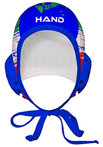 HAND SPORT Cuffia da Pallanuoto,Calottina Pallanuoto, MOD. Italia Professional, Unisex. (Blu Royal)