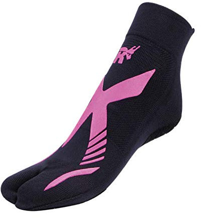 R-EVENGE CALZA TECNICA POOL 1 FINGER ATTIVITÀ IN PISCINA E SU SUPERFICI BAGNATE, ANTISCIVOLO, ANTIBATTERICA, IDEALE PER NUOTO ACQUAGYM, HYDROBIKE, (M 38-41, NERO/FUCSIA)