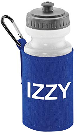 Workwear World Personalised Gym, Running, Sports & School Clip On Water Bottle Holder & 0.5L Drinks Bottle Set With Name Printed On (Royal Blue)