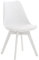 CLP Silla De Comedor Linares En Tela, Pana, Terciopelo o En Polipropileno & Cojín En Simil Cuero con Base De Madera, Color:Blanco/Blanco, Material:Plastico