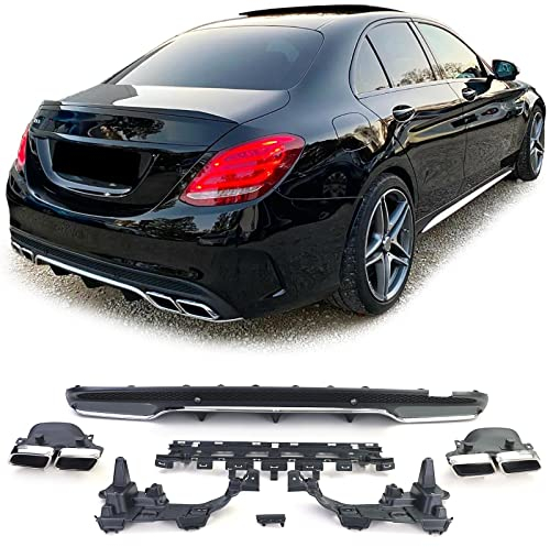Sport Heckdiffusor mit Endrohren Chrom für Mercedes C W205 S205 Limousine 14-18