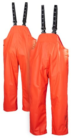 Helly-Hansen Salopette da lavoro Mandal impermeabile da uomo, realizzata in resistente poliestere rivestito in PVC, traspirante e regolabile, 290 Arancione Scuro, 4XL