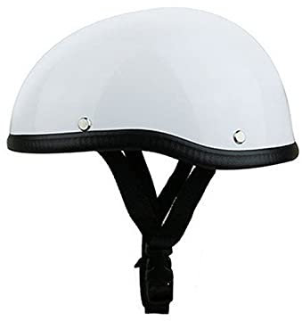 Casco Moto Mezzo Retrò Aperto Classico Adulto Tedesco Vintage Atv Adulti Caschi Open-Face Metà Per Scooter Berretto Da Baseball Ciclomotore Uomini E Donne Certificato ECE,Bianca