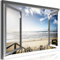 decomonkey Bilder Strand Meer 120x80 cm 1 Teilig Leinwandbilder Bild auf Leinwand Vlies Wandbild Kunstdruck Wanddeko Wand Wohnzimmer Wanddekoration Deko Landschaft Natur