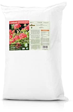 CULTIVERS Engrais Organique Géraniums et Plantes à Fleurs 20 kg. L'engrais Bio améliore la Floraison et l'arôme des Fleurs. 100% d’Origine Bio et Vegan…