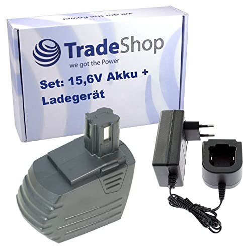 Trade-Shop Kit 2 en 1 : batterie NI-Mh 15,6 V/3300 mAh + bloc d'alimentation pour outils électriques Hilti remplace SFB150 SFB151 SFB155 SFC-7/18
