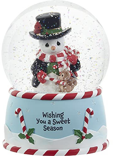 Precious Moments 221103 Wishing You A Sweet Season Schneekugel mit Schneemann-Musik aus Kunstharz/Glas