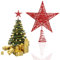 SUNCHE Weihnachtsbaum Stern Topper, Weihnachten Stern Baumspitze, Stern für Weihnachtsbaumspitze, Glitzernd Stern aus Metall, Glitzer Christbaumspitze, für Christbaum Neujahr Party, 20 cm, Rot