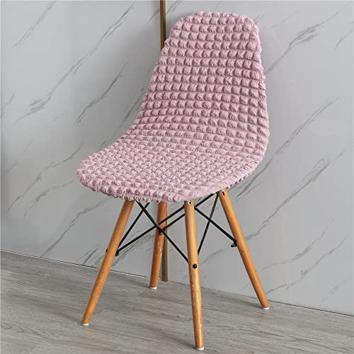 Highdi Housse de Chaise de Salle à Manger Scandinaves Extensible, Housse de Chaise Universel Seersucker, Couverture de Chaise sans Accoudoirs pour Cuisine, Salon, Bureau (Rose,6 Pieces)