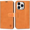 SHIELDON Flip Case for iPhone 14 Pro 5G 6.1 2022, Genuine Leather Wallet with Viewing Stand, RFID Blocking, Card Holder, Magnetic Protective Folio Cover Compatible with iPhone 14 Pro - Brown