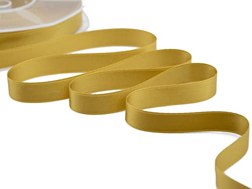 Furlanis - Doppelsatinband, Italienische Gewebe - Senffarbe, 16 mm x 25 m