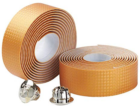 Blueshyhall 2 stück Fahrrad Lenkerband, EVA Rennrad Lenkerbänder, Fahrradgriff Wraps für Mountainbike Wird mit Einem Paar Lenkerendstopfen Geliefert (Gold)