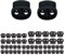 Jiujiutu 50 Pezzi 2 fori Fermacorda a molla nera fermacorda gomma Fibbia a Molla Cord stopper all'aperto vestiti sport lacci 5mm/4.5mm/4mm