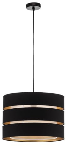 Lindby Pendelleuchte (Skandinavisch) in Schwarz aus Textil (1 flammig, E27) - Deckenlampe Esstischlampe Hängelampe Hängeleuchte Wohnzimmerleuchte