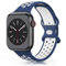 Wanme Armband für Apple Watch 49mm 46mm 45mm 44mm 42mm 41mm 40mm 38mm, Silikon Armband für iWatch Series 10 9 8 7 6 5 4 3 SE Ultra (Blau/weiß, 42mm(Series 10)/38mm/40mm/41mm)