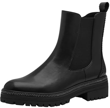 MARCO TOZZI Damen Chelsea Boots aus Kunstleder mit Reißverschluss, Schwarz (Black), 40 EU