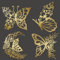 LOYIM Schmetterlings-Wanddekoration, Metall-Schmetterling, Wanddekoration, Metallblatt, Wandkunst, Mondphasen, Blumenmuster, Boho-Wandbehang, Blumenoptik für Schlafzimmer, Wohnzimmer, Zuhause,