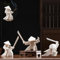 EAEMDY Samurai Figur Figur Japanische Krieger Statue Dekor für Tischzimmer, Räucherstäbchenhalter für Stabbrenner Räucherstäbchenhalter, Kongfu Tee Haustier Dekoration (3.Weiß A+B+C)