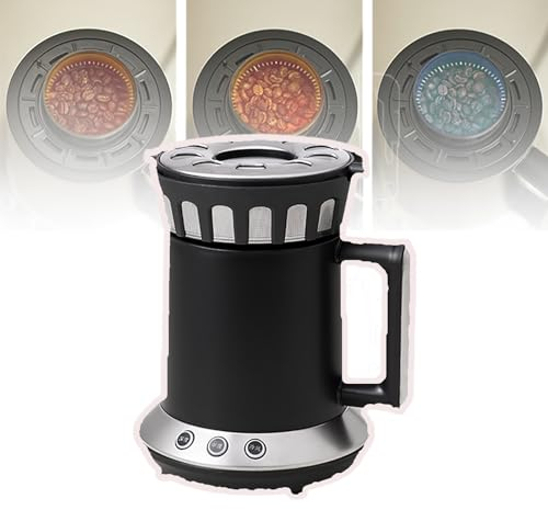 QIeAny Coffee Roaster Machine for Home Use, Coffee Bean Roaster, Power: 1000W, 2 Baking Modes Optional(Med And Dark), with Cooling Mode, Smokeless Baking+Separation of Bean Shells,Black