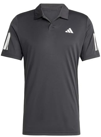 adidas Men's Club Tennis 3-Stripes Polo Shirt, Black, L