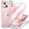 Miracase Magnetic Case for iPhone 15 Case 6.1-Inch, Full Body Bumper Clear Back Cover Compatible with MagSafe and Built-in 9H Tempered Glass Screen Protector + Camera Lens Protector (Clear)