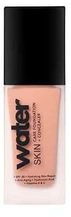 water SKIN 3-in-1 Foundation, CONCEALER and Skin Care 1x30ml Organic Natural Vegan including Organic Brush (Butter Pecan, 30ml)