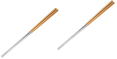 Garneck 4pares Palillos De Cocina De Madera Extra Largos Chopsticks Para Cocinar Freír y Hot Pot Para Fideos y Barbacoa
