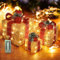 Hzdyopk 3er Set LED Geschenkboxen Weihnachten, Weihnachtsdeko Beleuchtete Boxen mit 60 Warmweiße LEDs, Weihnachtenbox mit Fernbedienung, 8 Modi und Timing-Funktion, Weihnachten Dekoration Außen Innen