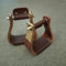 Craft Colt Hölzerne breite Westerntasche Stahl überzogene Steigbügel Holzglocke Sattel Steigbügel (Größe:7.6 cm)