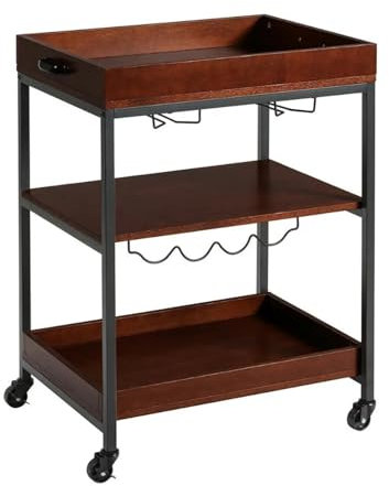 Carrello mobile a 3 ripiani Carrello da cucina a isola con supporto per bicchieri e portabottiglie da cucina Mobili da cucina Rack di stoccaggio mobile