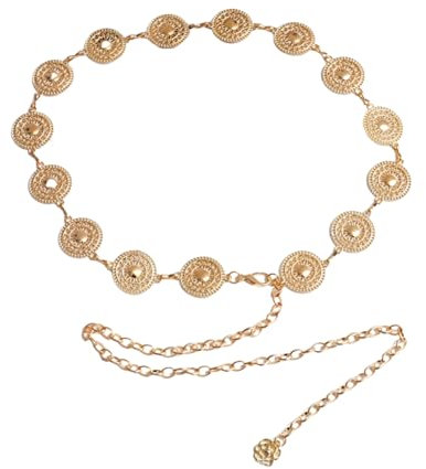 Taillenkette Gold Bauchkette Gürtel Damen Boho Kettengürtel für Kleid Hüftkette Waist Chain Belt körperschmuck Mittelalter Vintage Taille Kette Verstellbare Metall Körperkette Body Taillenschmuck