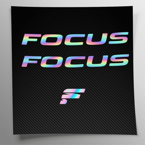 Stickersland® Focu Aufkleber-Set, kompatibel mit Rahmen für Mountainbike, Mountainbike, Holographiehelm, Aufkleber mit Logos