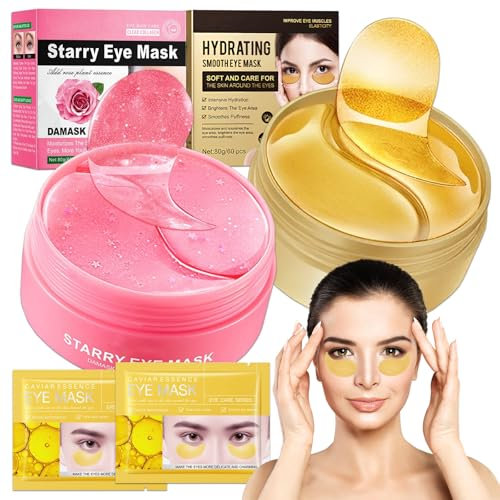 60 Paare Augenpads, Augenpads Hyaluronsäure Collagen, Augenpads Gegen Augenringe, Kollagen Hydrogel Anti Aging Augenmaske, Augenpads Gegen Augenringe/Tränensäcke/Fältchen/Schwellungen