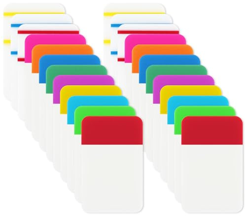 480 Stück Haftnotizen Transparent 2,5 cm Bunte Index Etiketten Klebezettel Wasserfeste Transparente Haftnotizen Beschreibbare Repositionierbare Seitenmarkierungen für Ordner Akten Bücher