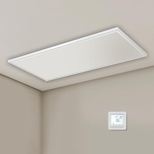 EVOKOR Infrarotheizung Deckenmontage mit Thermostat 860W, Infrarot Deckenheizung mit Überhitzungsschutz, Heizplatte Heizkörper Heizpaneel, Elektroheizung Energiesparend-1230 * 630mm