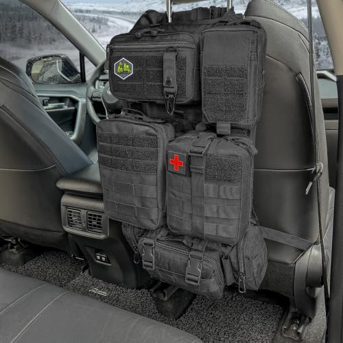 FUJIAN Taktischer Autositz Organizer Molle System, Tactical Tasche Auto Molle Car Seat Organizer Militär (Style K)