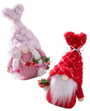 Homoyoyo 2 Stück Niedliche Valentinstag Plüschwichtel in Herzform Kreative Tischdekoration im Festival Look Romantische Deko für Verliebte