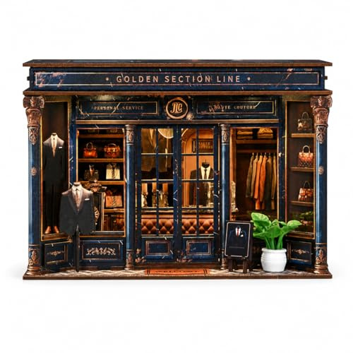 Roroom 3D Puzzle Erwachsene, Retro Book Nook Holz mit LED-Beleuchtung, DIY Miniature House Für die Bücherregal Deko-kreative Miniatur Haus für Frauen