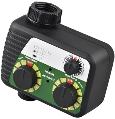 Kaeltsyn Controlador automático de riego de plantas con perilla giratoria, temporizador de agua mecánico para manguera de jardín, temporizador de agua de riego para manguera de jardín