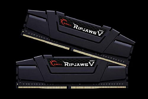 Mémoire PC - G.Skill RipJaws 5 Series Noir 16 Go (2x 8 Go) DDR4 3200 MHz CL16 - Kit Dual Channel 2 barrettes de RAM DDR4 PC4-25600 - F4-3200C16D-16GVK (garantie 10 ans par G.Skill)