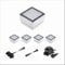 ledscom.de LED Pflaster-Stein Gorgon Boden-Einbauleuchte für außen, 10x10cm, 12V, warm-weiß 5er Set
