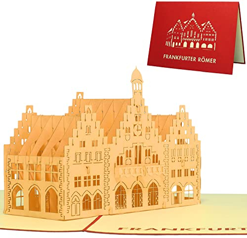 LINPopUp® 3D Karten, Grußkarten Frankfurt, Frankfurter Römer, Reisegutschein, Frankfurt am Main (217)