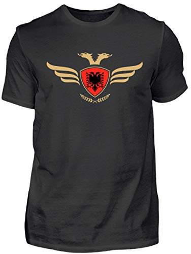 Hochwertiges Herren Shirt - Albanien Fahne Fussball Fanshirt Albania Flagge Albanischer Adler Albanien Wappen