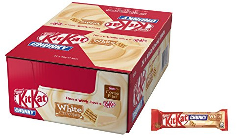KITKAT Chunky White Chocolate Bar, Pack of 24